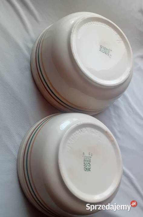 Dwie miski fajansowe Włocławek fason Barbara Porcelana i szkło Koźminek