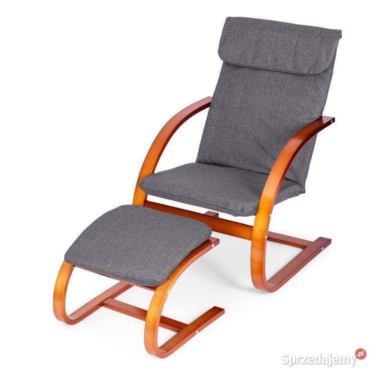 Fotel fiński bujany z podnóżkiem leżanka do