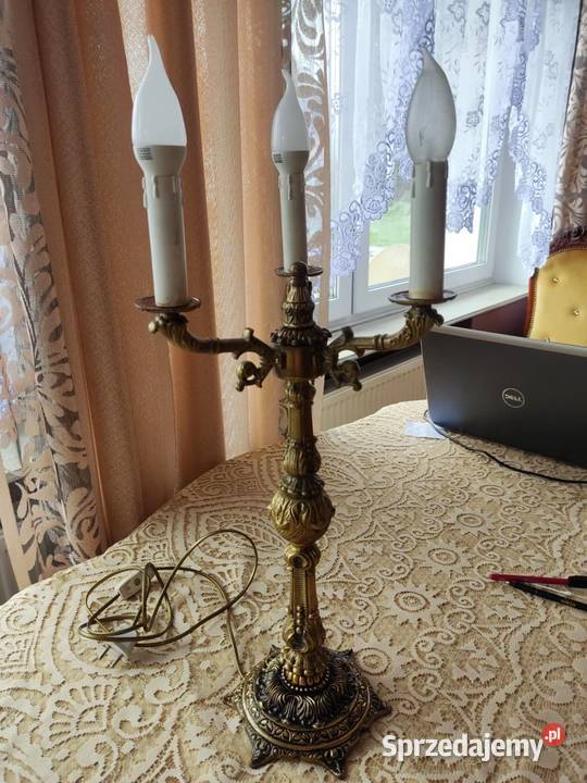 ponad 3 mosiądzu kandelabr lampa stara Lampy stołowe i nocne Gorzów Wielkopolski