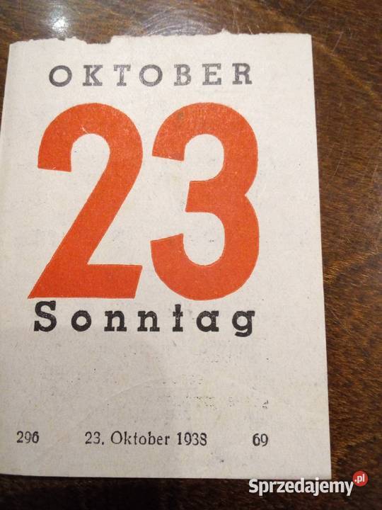 Stare niemieckie kartki z kalendarza Częstochowa