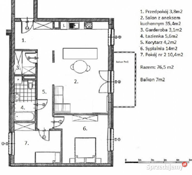 3 pokoje bezpośrednio pełne wyposażenie wysoki 77m2 Warszawa