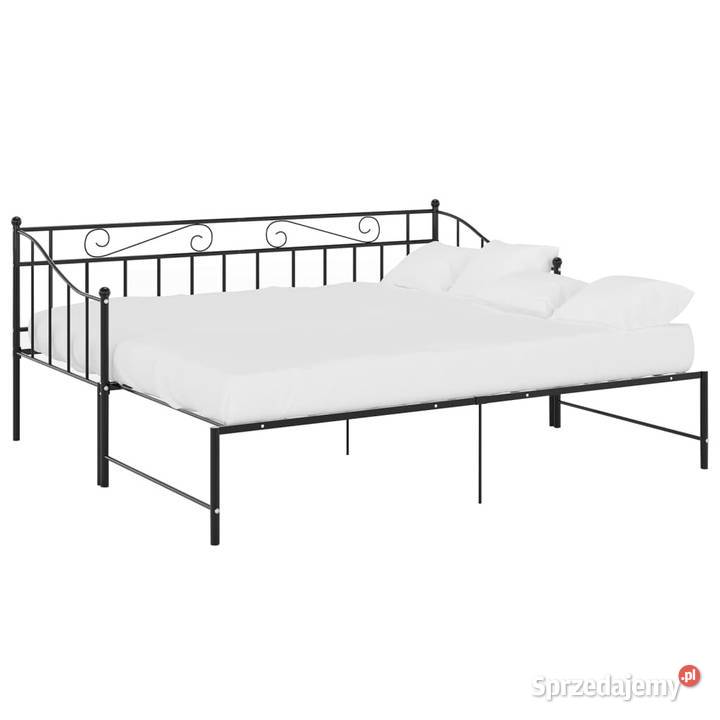 Sofa z wysuwaną ramą łóżka czarna metalowa mazowieckie Warszawa