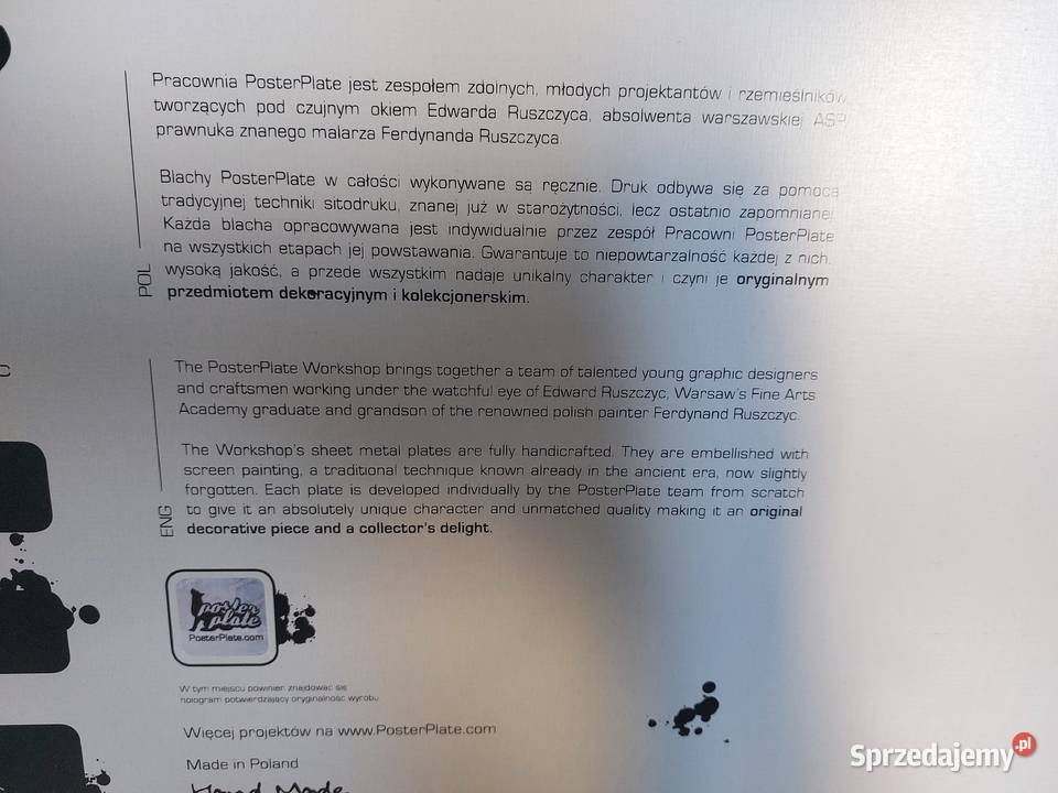 metalowy plakat Poster Plate blaszany 45x28 żółty wielkopolskie Poznań