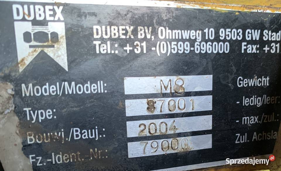 Opryskiwacz Zawieszany Dubex D8 27m 1200l wielkopolskie sprzedam