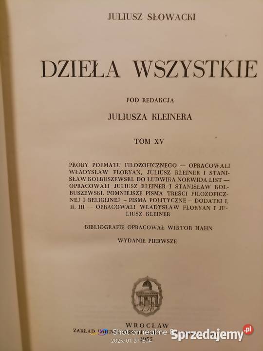 Dzieła wszystkie Słowackiego lektury szkolne Rok wydania 1956 Warszawa