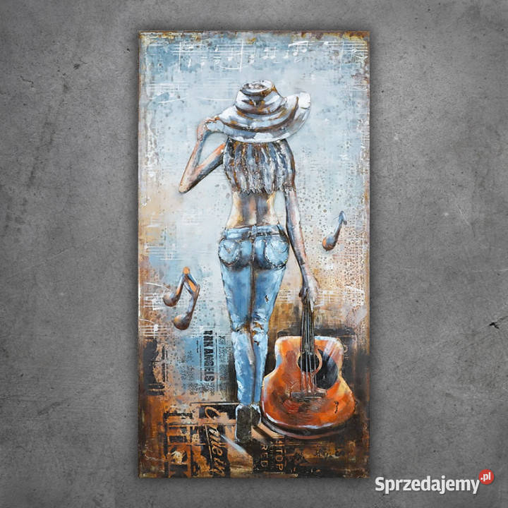Obraz metalowy 3D loft DZIEWCZYNA Z GITARĄ inny kolor świętokrzyskie Chmielnik