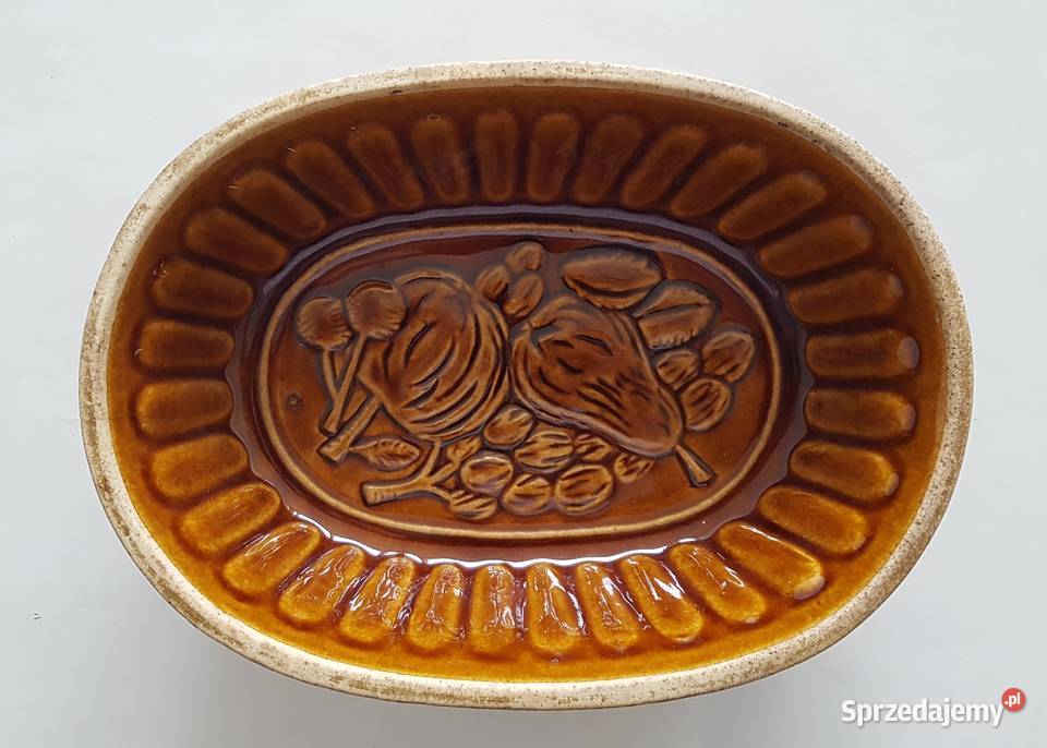 Półmisek ceramiczny ceramika dekoracyjna dekor odcienie brązowego sprzedam