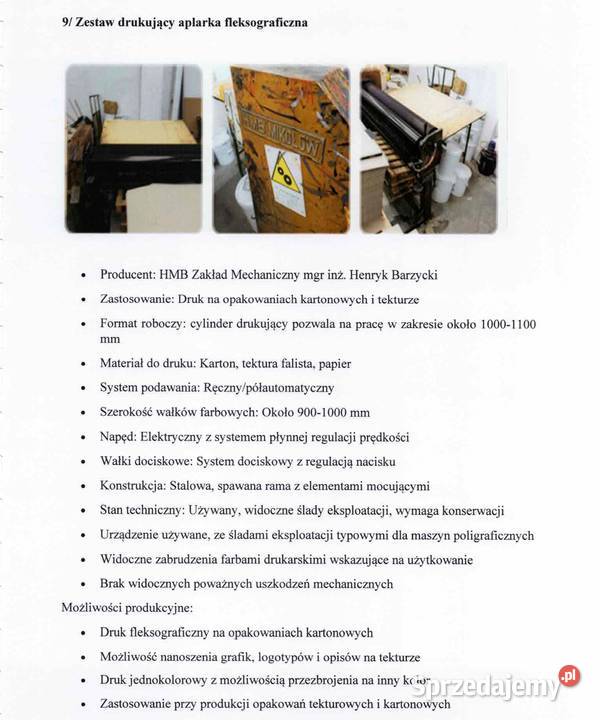 Na sprzedaż maszyny introligatorskie Kraków