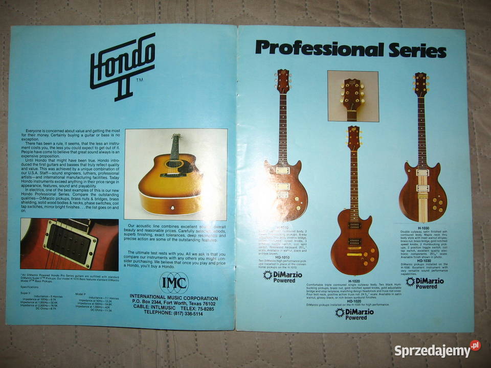 Hondo II 198081 Catalog katalog gitar