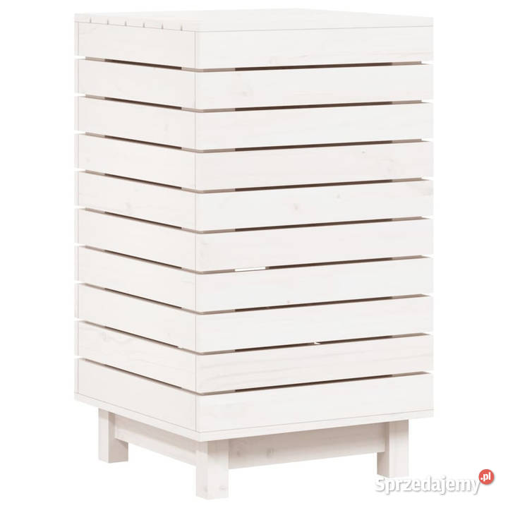 Kosz na pranie biały 44x44x76 lite drewno Warszawa