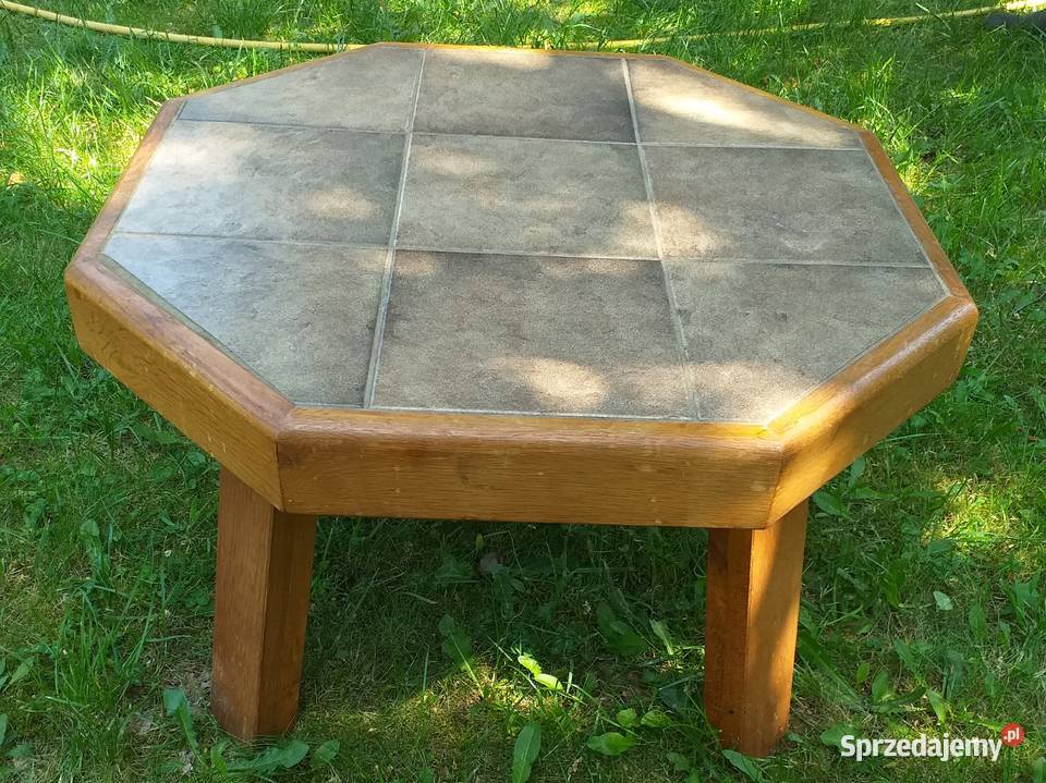 Piękny stolik kawowy dębowy konesera 60cm Rumia