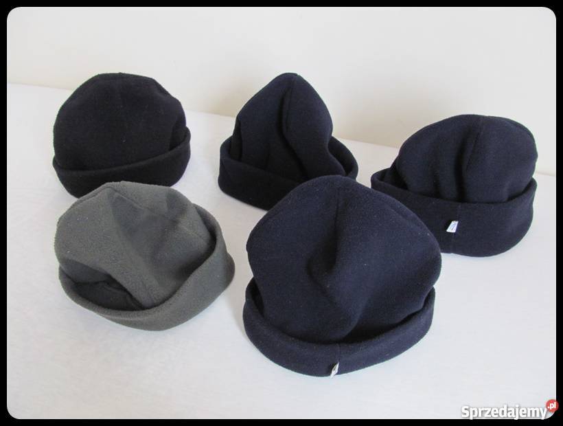 Czapka polarowa rozmiar ok 55 3x granat 1x czerń