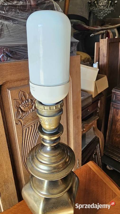Lampa stołowa vintage ozdobna z abażurem Meble dolnośląskie Wałbrzych