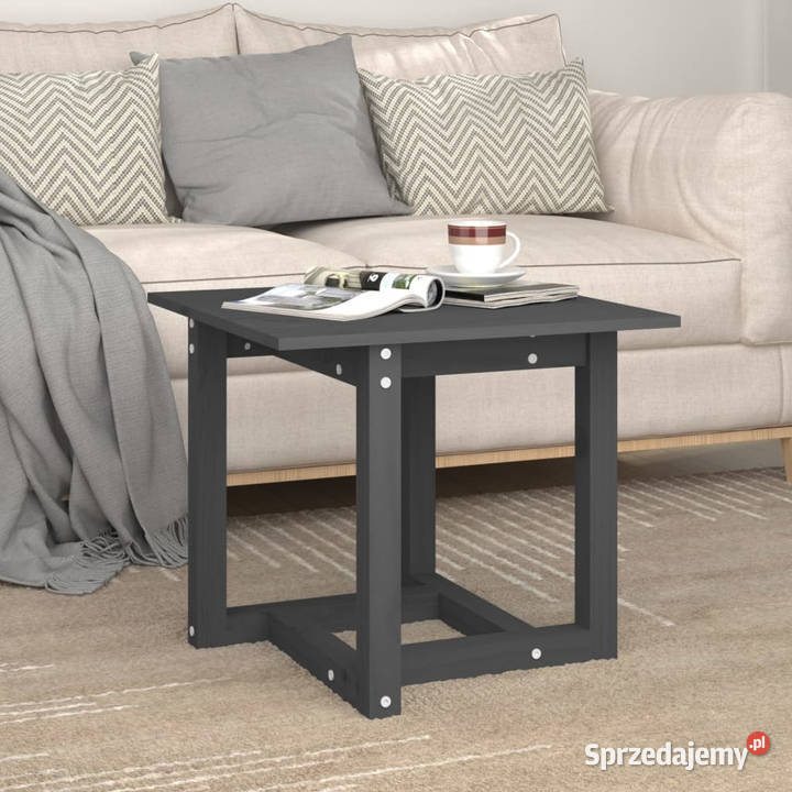 Stolik kawowy szary 50x50x45 lite drewno sosnowe Warszawa sprzedam