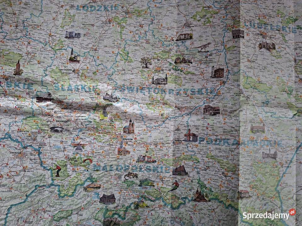 Polska atrakcje turystyczne 1685 000 mapa Kraków