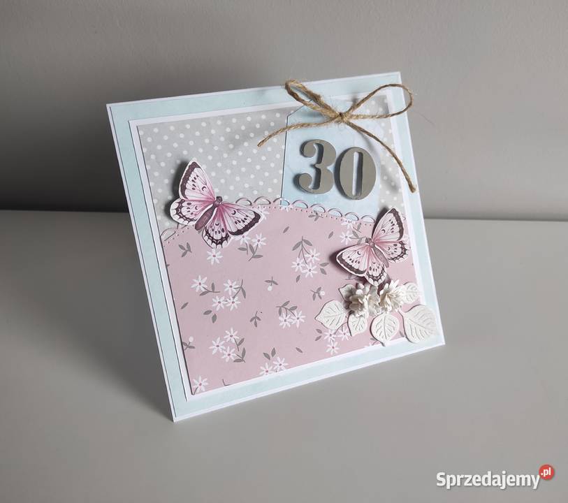 Kartka ręcznie robiona na urodziny z motylami Łódź