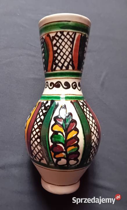 Ręcznie malowany dzbanek ceramika ludowa Korond wielkopolskie