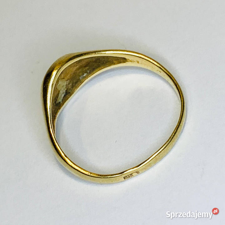 Złoty SYGNET damski 14K SUBTELNY gładki TOP r15 Warszawa sprzedam