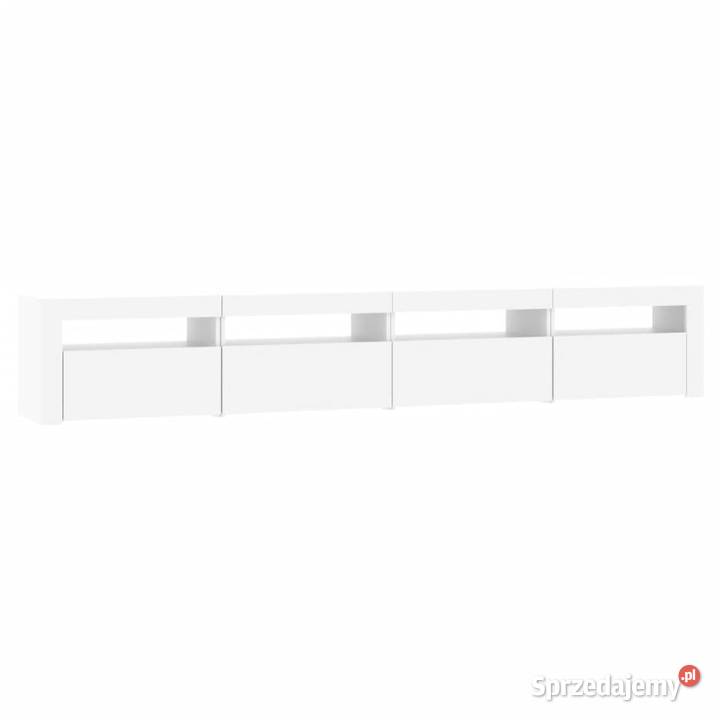 Szafka pod TV z oświetleniem LED biała 240x35x40 Warszawa
