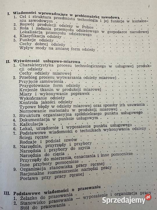 Technologia krawiectwa część ogólna Druri