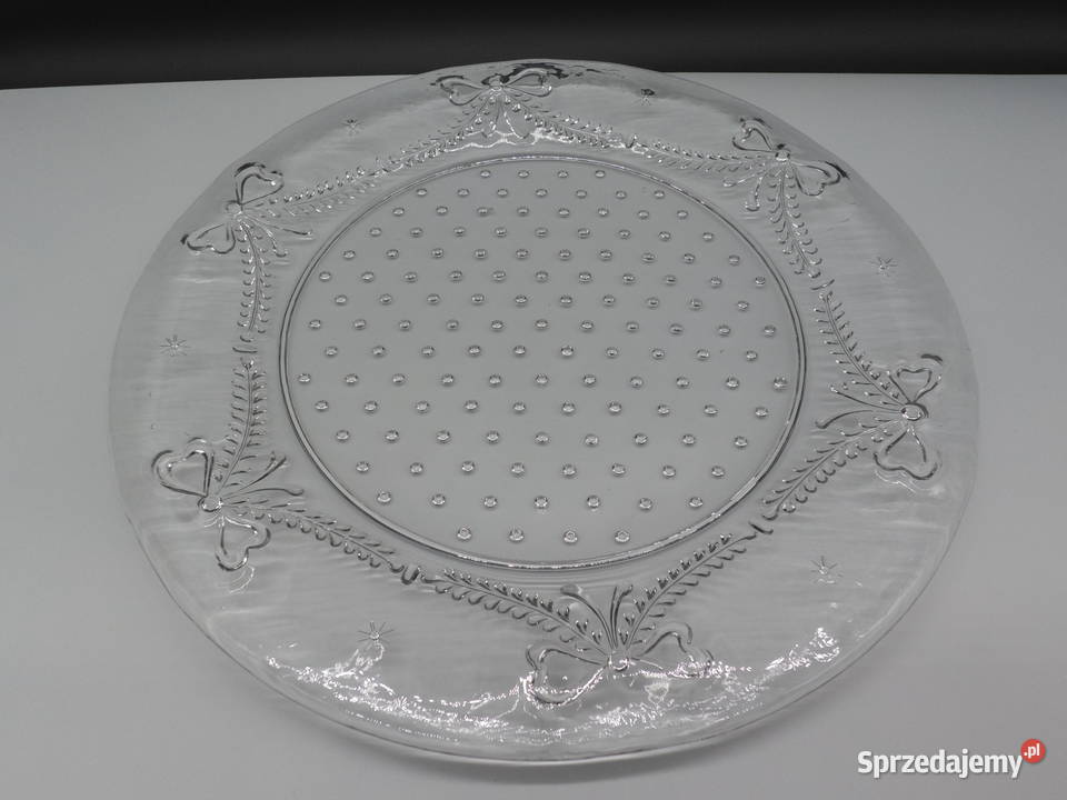 Stylowy Szklany Talerzpatera Wzór Kokardy Raszków