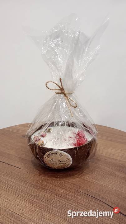 Świece sojowe handmade w misce kokosowej Ołpiny