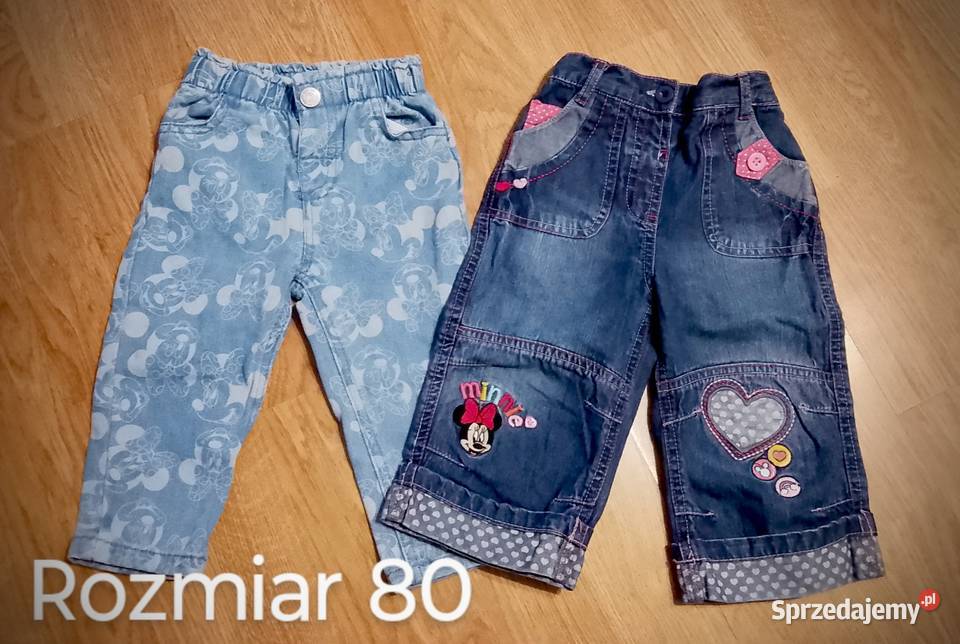 Spodnie jeansowe dziewczęce rozmiar 80 Myszka Miki Nysa