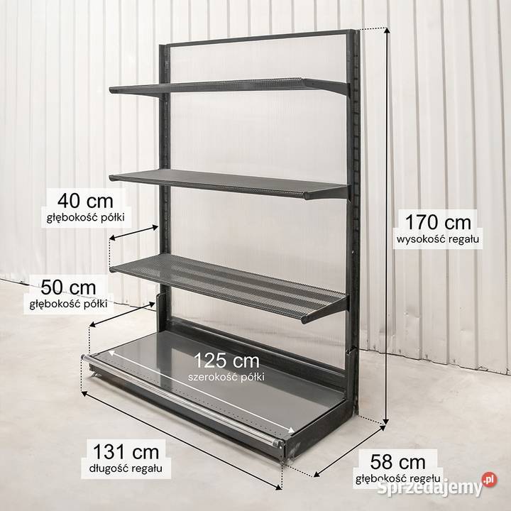 Regał sklepowy WIRELAND Solid York przyścienny Chmielów