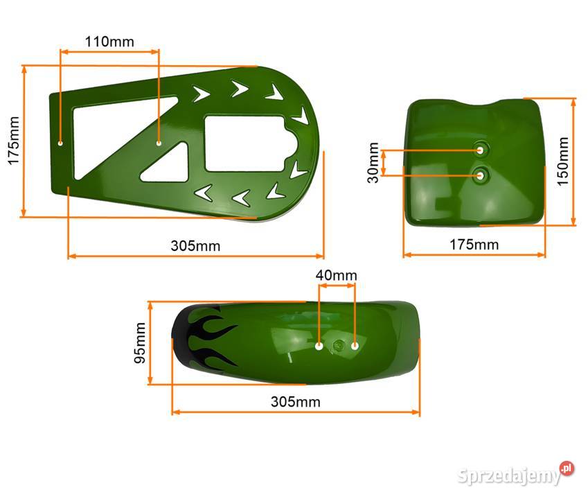 PLASTIKI OWIEWKI KPL SIEDZENIE POCKET BIKE MINI