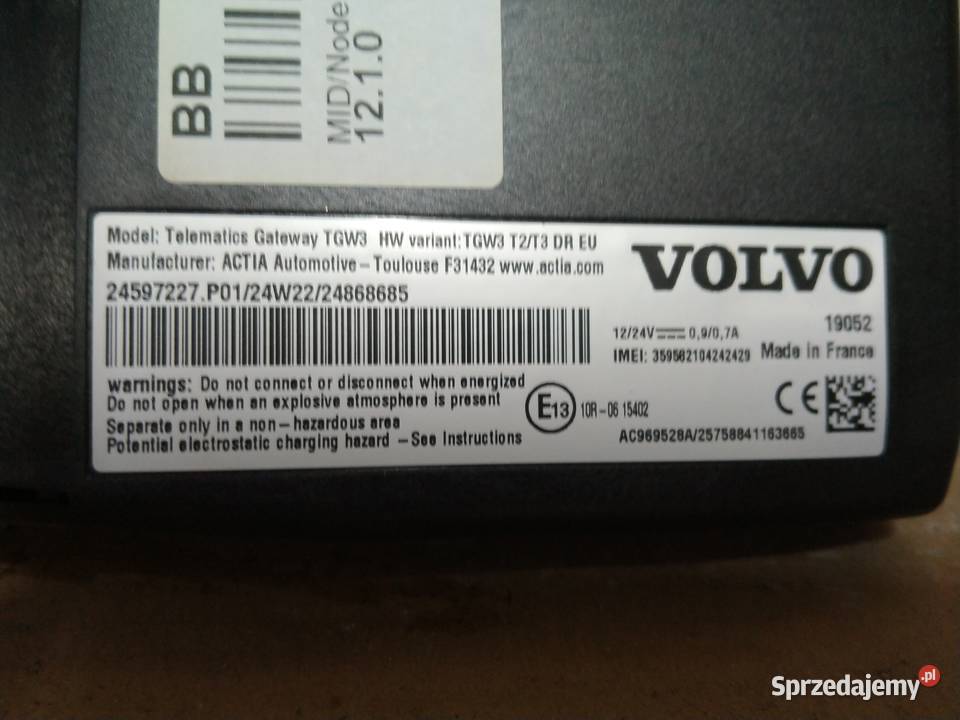 VOLVO FH4 FH5 STEROWNIK TELEMATYKI GATEWAY TGW 3 Kargowa