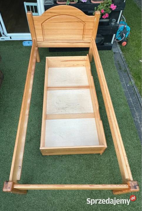 Drewniane łóżko 210x95 szafka na kółkach Oborniki