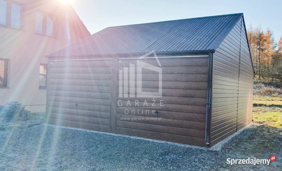 GARAŻ BLASZANY 6m x 6m dwuspad 2x Brama drzwi blacha lubelskie Lublin