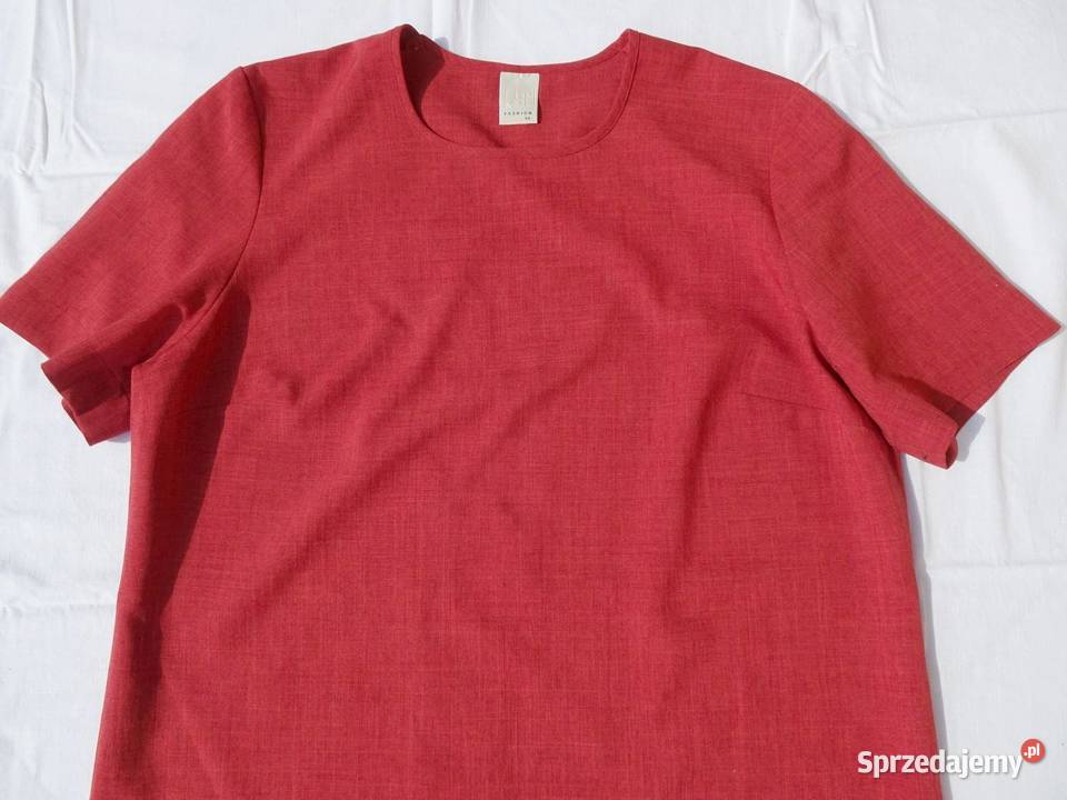 Komplet Garsonka Bluzka Spódnica Koralowa 44 46 czerwony