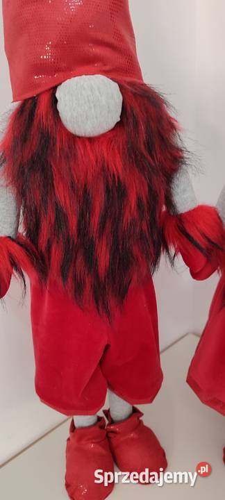 Skrzaty świąteczne para czerwony siwy Lipnica