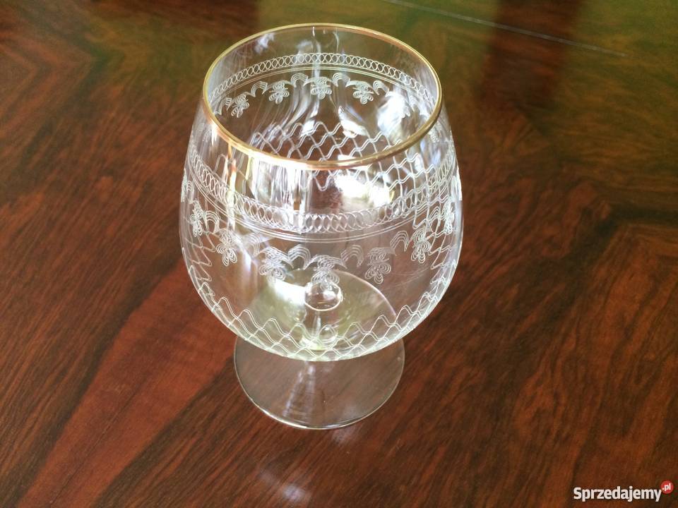 Kieliszki kryształowe złocone do brandykoniaku przezroczysty Warszawa