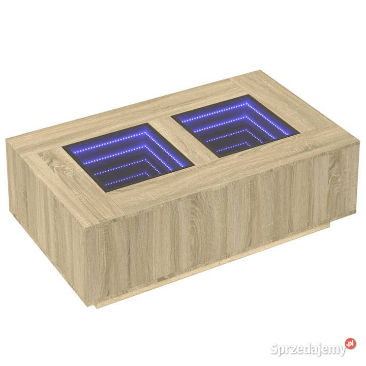 Stolik kawowy z LED Infinity dąb sonoma Stoły Warszawa