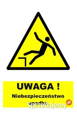 Naklejka Uwaga Niebezpieczeństwo upadku GF023 sprzedam
