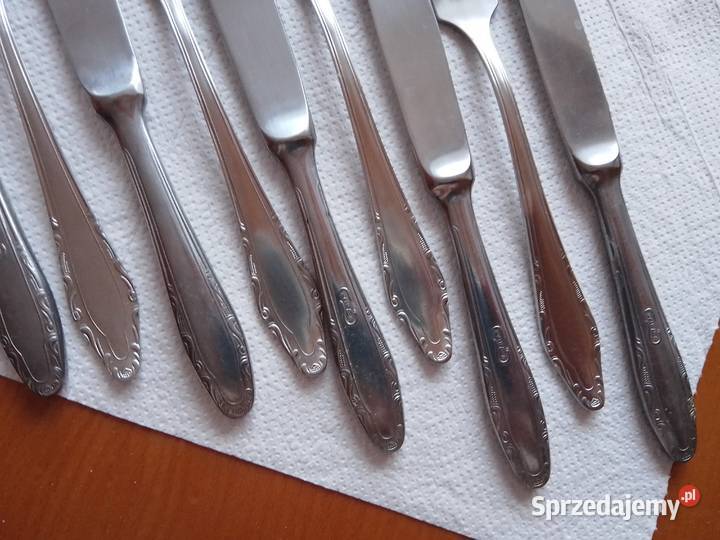 Komplet sztućców nierdzewnych PRL noże i widelce