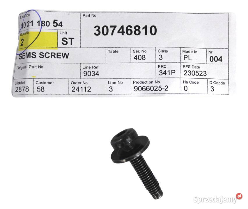 VOLVO oryginalna sruba lampy reflektora M6x25 OE
