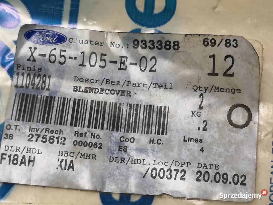 TRÓKĄT ZAŚLEPKA DRZWI PRAWY TYŁ FORD ESCORT sprzedam