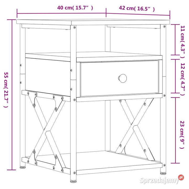 Szafka nocna brązowy dąb 40x42x55 materiał sprzedam