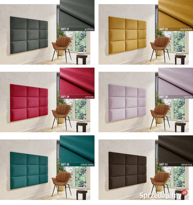 60 X 30 PANELE TAPICEROWANE ścienne SOFT kolory Gliwice