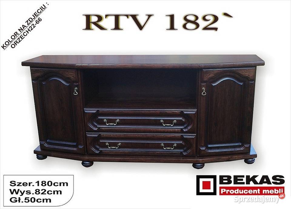 Stylowa Komoda RTv 182 Śliczna Orzech Ciemny 180cm