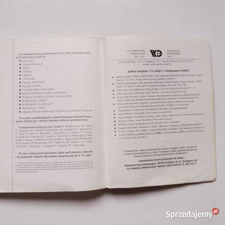 Maria Jędrychowska Zofia Kłakówna To lubię Klasa Rok wydania 1998 łódzkie Łódź sprzedam