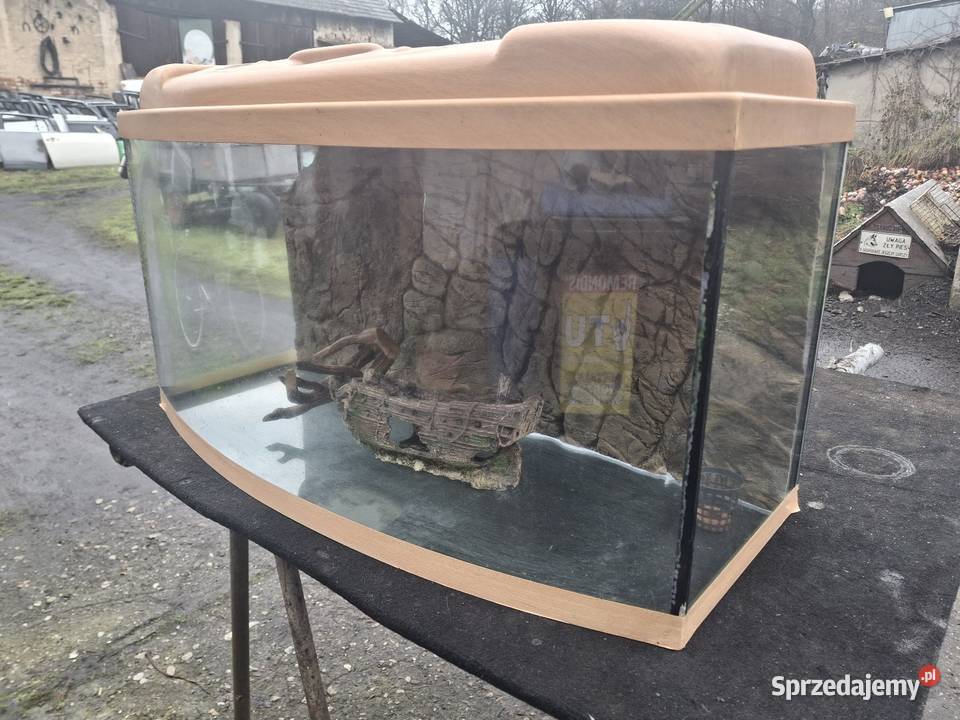 AKWARIUM PANORAMICZNE 112L Pokrywa Filtr Grzałka Korfantów sprzedam
