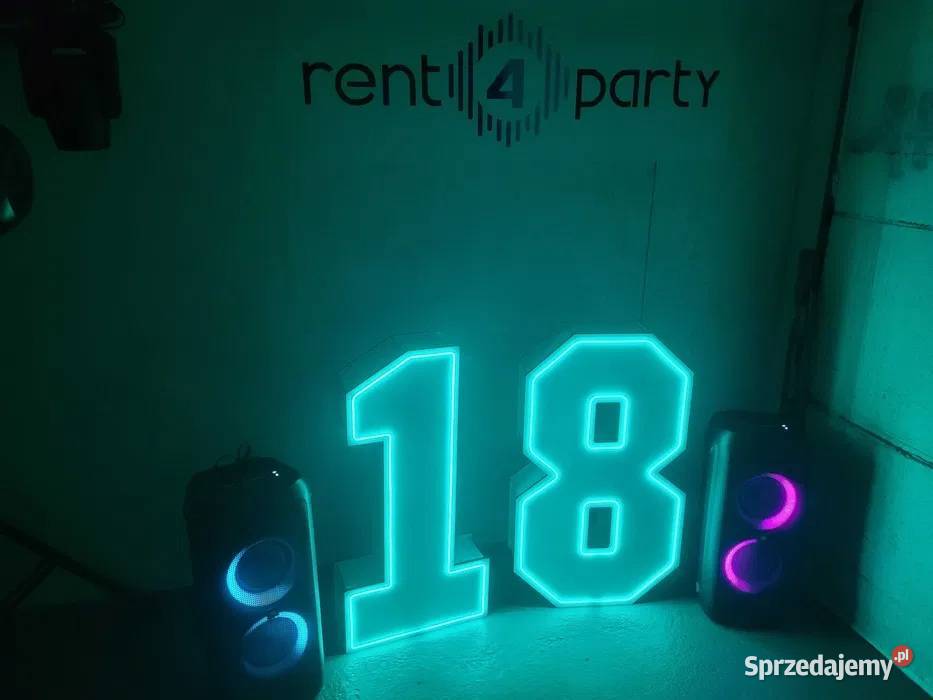 Wynajem cyfr led RGB 18 3 4 5 0 neon 1 komunia Łódź