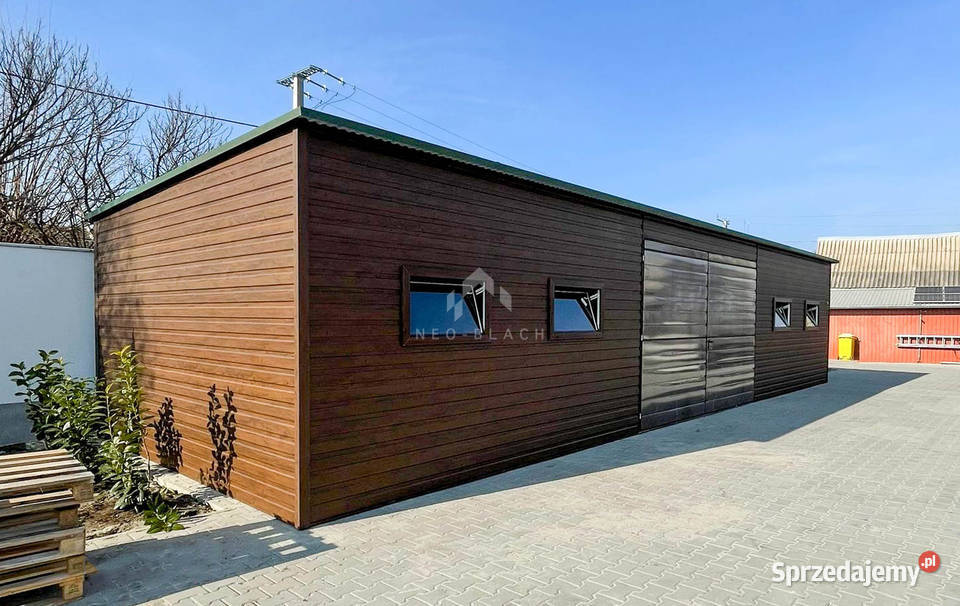 Garaz blaszany 135x45m Brama dwuskrzydłowa 4x