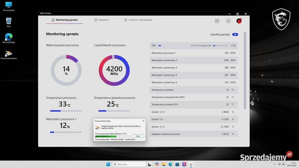 Komputer gamingowy i510400 16GB SSD m2 512GB Kraków