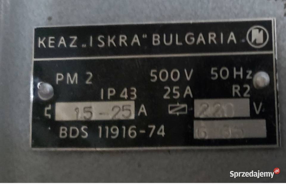 Wyłącznik olejowy stycznik PM 2 ISKRA Łask sprzedam
