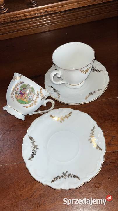 Filiżanka Import scena dworska Biała porcelana